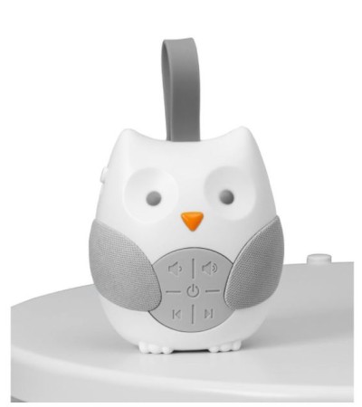 便携式婴儿安抚机便携式婴儿安抚音乐播放器猫头鹰形悬挂式婴儿推车睡眠舒适平静睡眠（免费3节AAA电池）