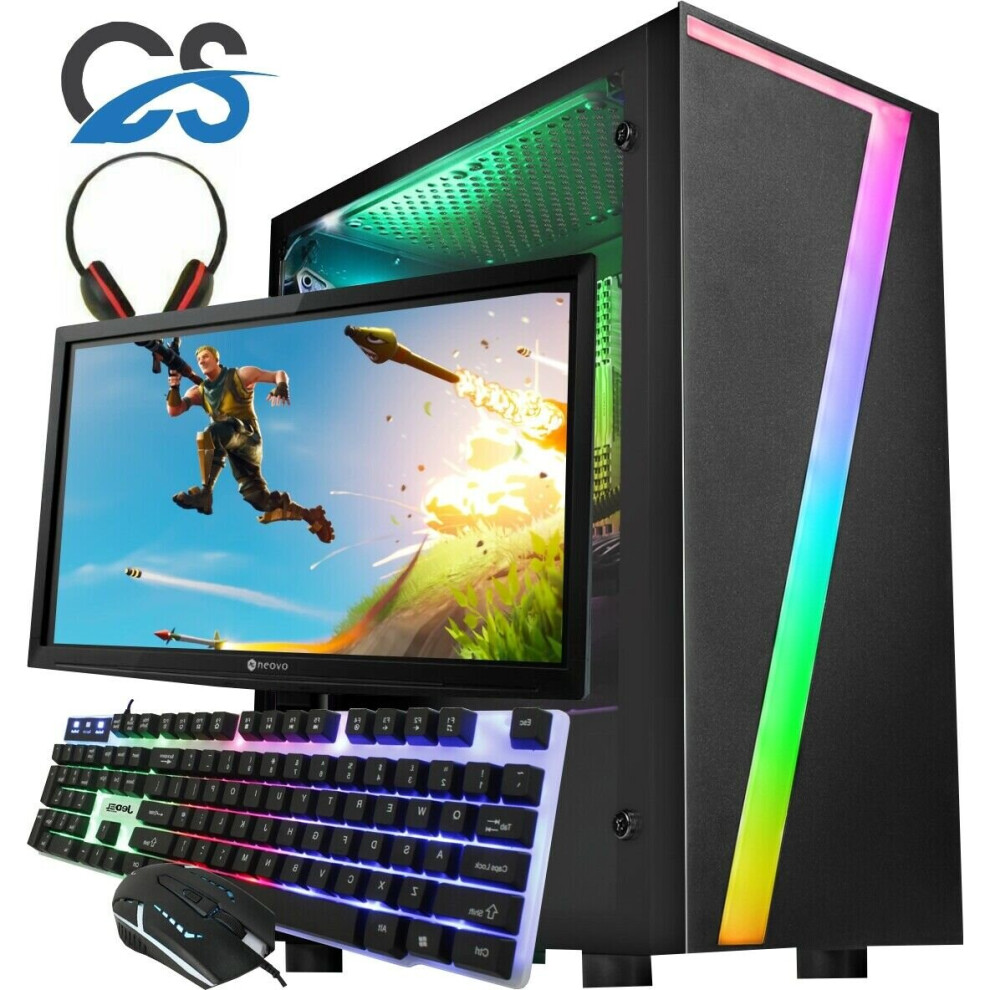 Refurbished Fast Gaming PC Computer Bundle Core i5 16GB 480GB SSD W10 Nvidia GT730 